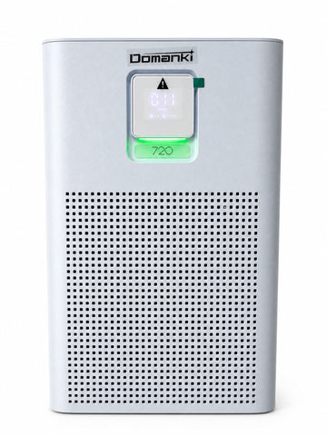 Domanki Mobile Smart Air Purifier & Sanitizer - UV, Ozone & Negative Ion Triple Protection with Smart Touch Screen & WiFi Control for Large Rooms