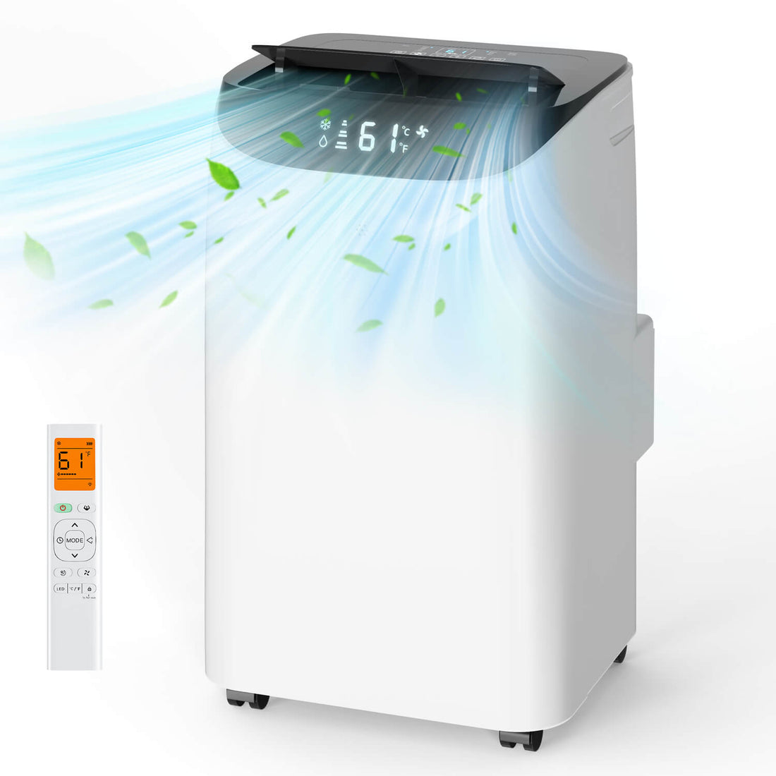 16000 BTU Portable Air Conditioner with Inverter Technology, Free Stand Cooling, Dehumidifier & Fan, Dual-Tube Design